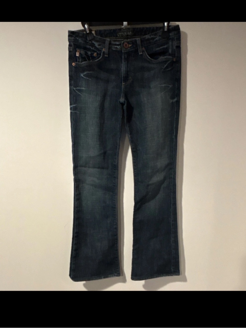 Big Star Vintage Denim Blue Dark Wash Flared Jeans Stretch Size 29